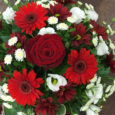 Red and White Posy