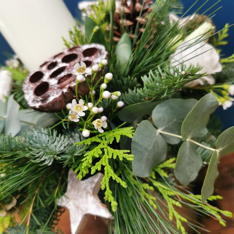 Frosted Christmas Bauble Arrangement