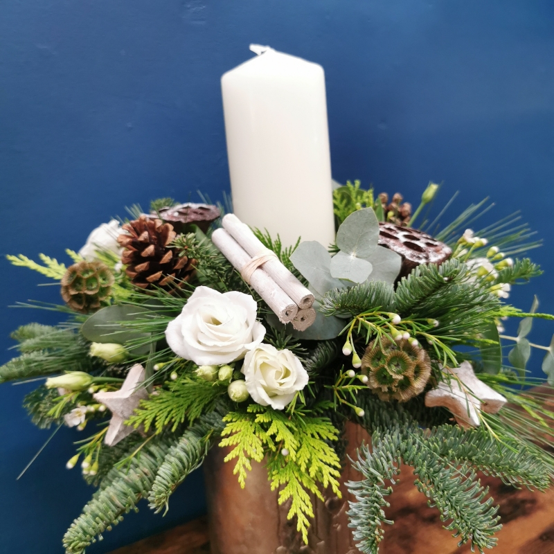 Frosted Christmas Bauble Arrangement