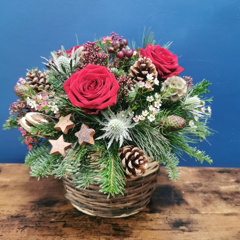 Festive Forest Basket Arrangement