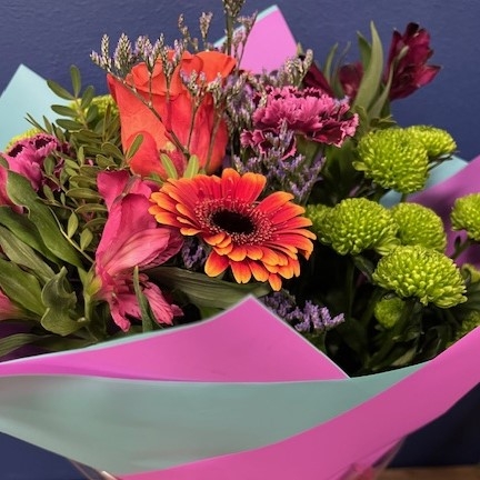 Bright Orange Hand Tie Bouquet