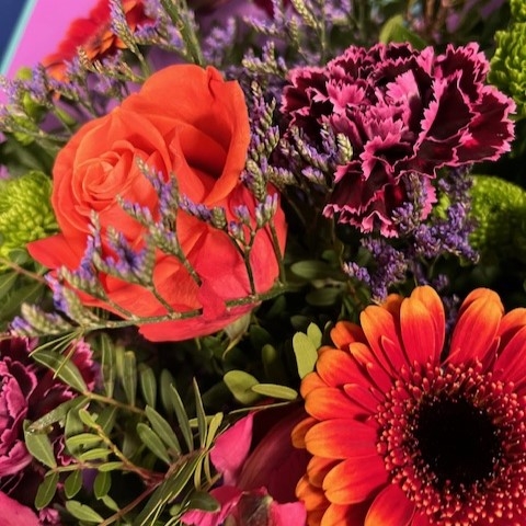 Bright Orange Hand Tie Bouquet