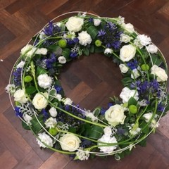 White and Blue Wreath