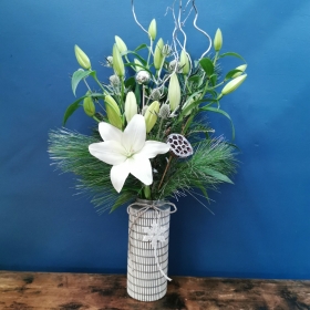 Frosted Christmas Vase Arrangement