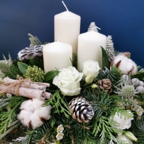 Frosted Christmas Bowl Arrangment