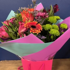 Bright Orange Hand Tie Bouquet