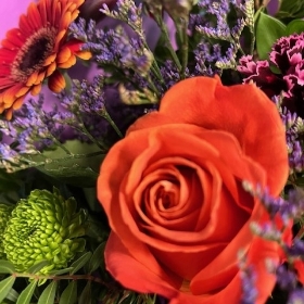 Bright Orange Hand Tie Bouquet