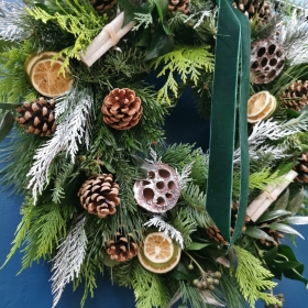 Frosted Christmas Door Wreath