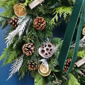 Frosted Christmas Door Wreath